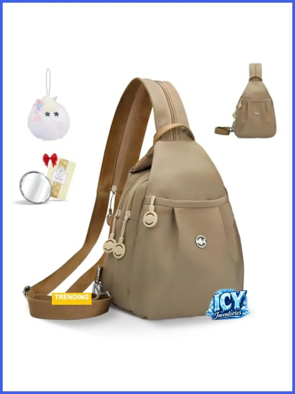 Convertible Mini Backpack Shoulder Bag Waterproof Oxford Anti-Theft